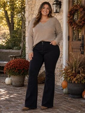 ALLOY Black Flare Wide-Leg Jeans